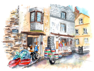 Peinture intitulée "Port Isaac 08" par Miki De Goodaboom, Œuvre d'art originale, Aquarelle