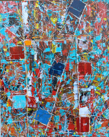 Schilderij getiteld "chromatic escapes" door Didou, Origineel Kunstwerk, Acryl Gemonteerd op Frame voor houten brancard