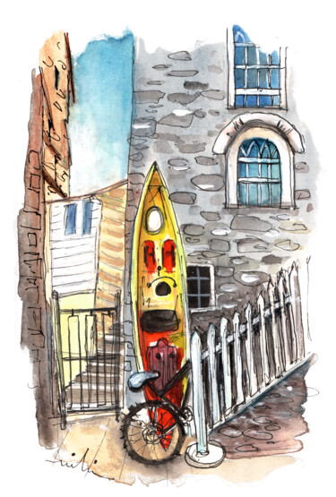 Peinture intitulée "Port Isaac 14" par Miki De Goodaboom, Œuvre d'art originale, Aquarelle