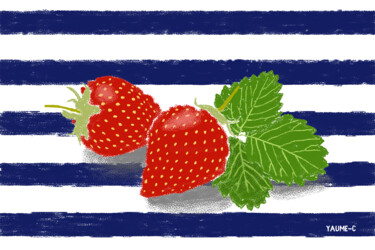 Arts numériques intitulée "Fraise sur aluminiu…" par Guillaume Chocu (YAUME-C), Œuvre d'art originale, Peinture numérique Mo…