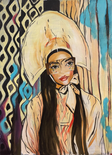 Modern woman Картина под названием "Modern woman" - Artseeker Artists, Подлинное произведение искусства, Масло Установлен на Деревянная р…