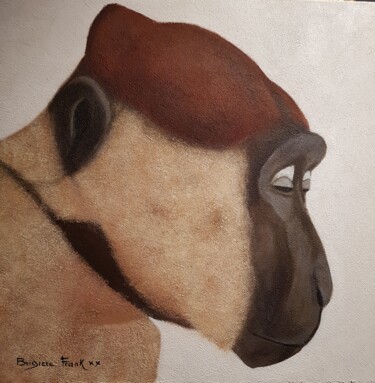 Painting titled "PASCAL" by Brigitte Frank, Original Artwork, Acrylic Mounted on Wood Stretcher frame