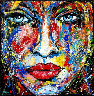 Painting titled "Bad Girl" by Jovanart, Original Artwork, Acrylic Mounted on Wood Stretcher frame