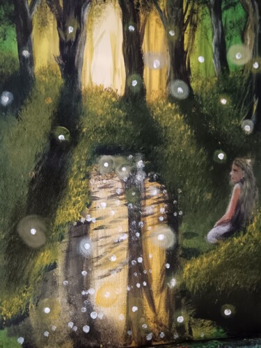 Painting titled "Seule" by Eva Andre, Original Artwork, Acrylic Mounted on Wood Stretcher frame