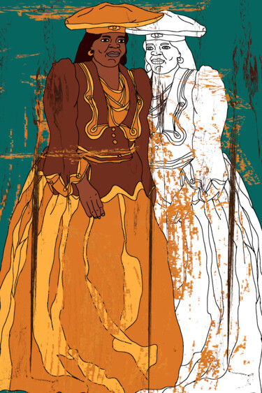 Arte digital titulada "Namibienne" por Mildrède Brevet, Obra de arte original, Pintura Digital