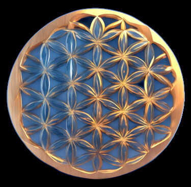 Digital Arts titled "Fleur de Vie 01" by Bruno Dujardin, Original Artwork, AI generated image