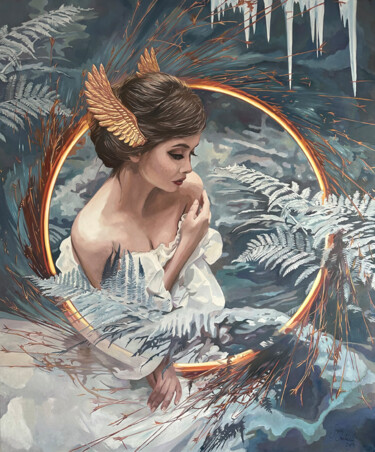 绘画 标题为“Queen of Ice” 由Janusz Orzechowski, 原创艺术品, 油