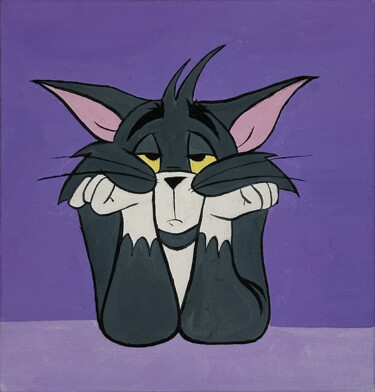 绘画 标题为“Tom the Cat” 由Artseeker Artists, 原创艺术品, 丙烯 安装在木质担架架上