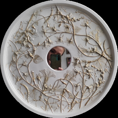 Sculpture titled "Цветочная вязь" by Olga Buzmakova, Original Artwork, Plaster