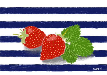 Arts numériques intitulée "Fraise sur aluminiu…" par Guillaume Chocu (YAUME-C), Œuvre d'art originale, Peinture numérique Mo…