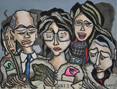 Peinture intitulée "REVUE DE PRESSE" par Bertrand Lamouroux, Œuvre d'art originale, Acrylique