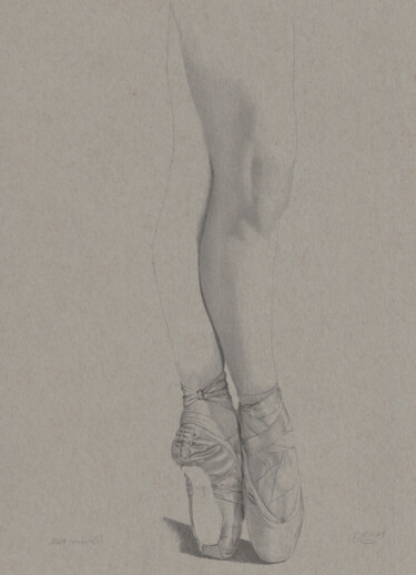 图画 标题为“"Ballerina Nr. 6 (2…” 由Walter Roos, 原创艺术品, 铅笔