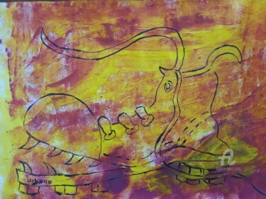 Painting titled "La vieille godasse" by Roberto Urbano, Original Artwork, Acrylic