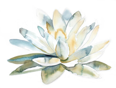 Lotus No. 3 绘画 标题为“Lotus No. 3” 由Elizabeth Becker, 原创艺术品, 水彩