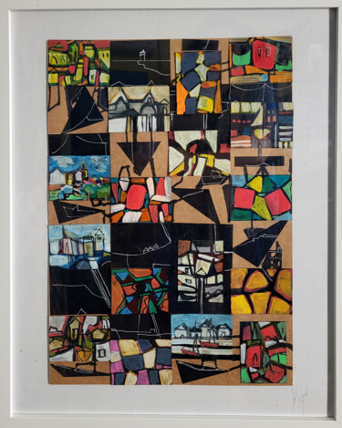 Peinture intitulée "Images entrecolorées" par Muriel Cayet, Œuvre d'art originale, Collages