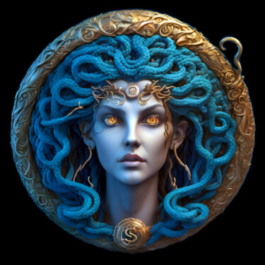 数字艺术 标题为“Medusa 01” 由Bruno Dujardin, 原创艺术品, AI生成的图像