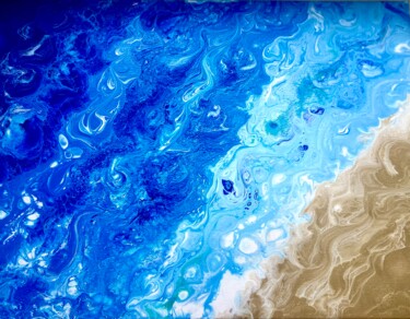 Painting titled "Plaża Cayo Coco" by Aquana Mae, Original Artwork, Acrylic