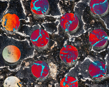 Photographie intitulée "Red Circles" par Gwendolyn Roth, Œuvre d'art originale, Photographie numérique