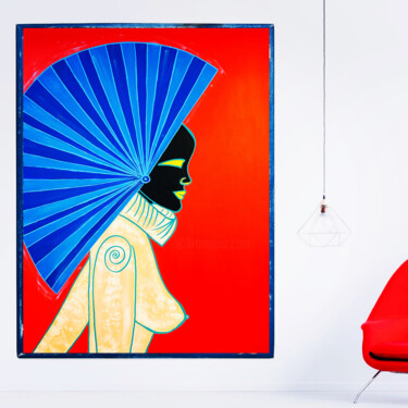 Pintura titulada "Afro" por Emela Brace (Nomolos), Obra de arte original, Acrílico