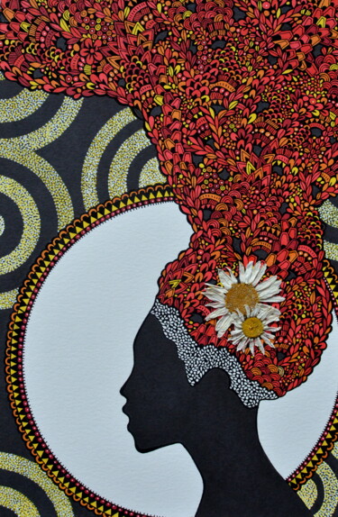 제목이 "Femme aux grandes m…"인 그림 Emilie Chaplain로, 원작, 잉크