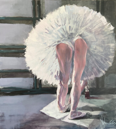 Painting titled "Backstage." by Igor Shulman, Original Artwork, Oil Mounted on Wood Stretcher frame