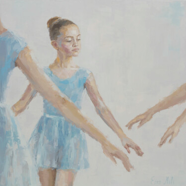 Ballet Class. Little Girl in the Back Row 绘画 标题为“Ballet Class. Littl…” 由Eva Mili, 原创艺术品, 油 安装在木质担架架上