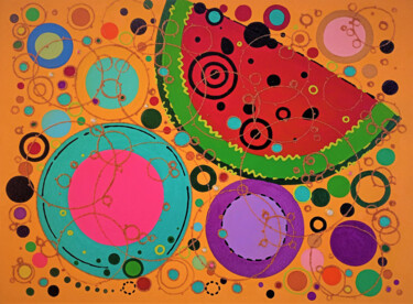 Tekening getiteld "Bubbles. Nature. Wa…" door Yuliia Kolomiiets, Origineel Kunstwerk, Acryl