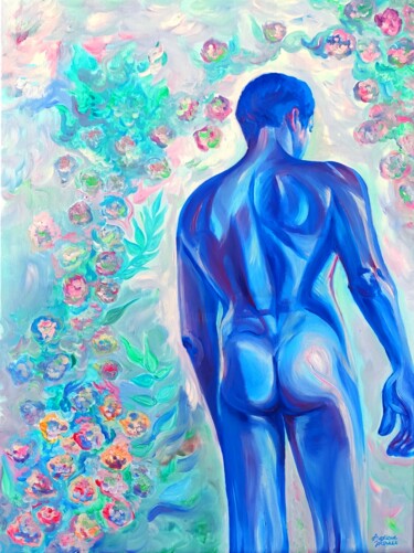 Eden Peinture intitulée "Eden" par Angélique Journet, Œuvre d'art originale, Huile Monté sur Châssis en bois