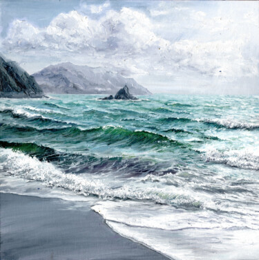 sunny weather by the sea. Itoshima. Japan "sunny weather by th…" başlıklı Tablo Tabimory tarafından, Orijinal sanat, Petrol