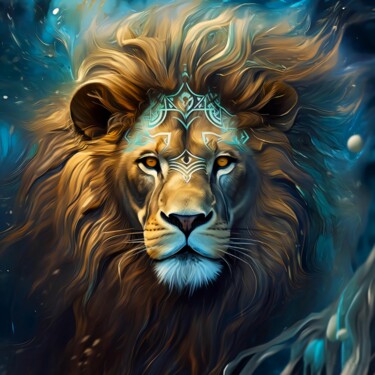 数字艺术 标题为“Lion n°1” 由Ghislaine Chapuis, 原创艺术品, AI生成的图像
