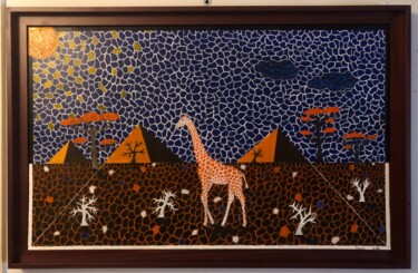 绘画 标题为“Mozahik Girafe ( L'…” 由Frank Guillard, 原创艺术品, 油