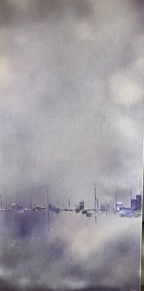 Peinture intitulée "Sonate en mauve" par Siga, Œuvre d'art originale, Acrylique Monté sur Châssis en bois