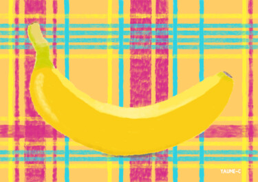 Arts numériques intitulée "Banane sur aluminiu…" par Guillaume Chocu (YAUME-C), Œuvre d'art originale, Peinture numérique Mo…