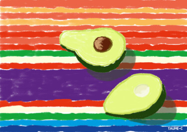 Arts numériques intitulée "Avocat sur aluminiu…" par Guillaume Chocu (YAUME-C), Œuvre d'art originale, Peinture numérique Mo…