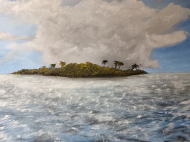 Painting titled "Setenity" by Eva Andre, Original Artwork, Oil Mounted on Wood Stretcher frame