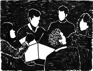 「inside the box」というタイトルの描画 Frits Sergeantによって, オリジナルのアートワーク, インク