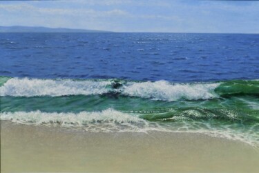 "L'onda verde" başlıklı Tablo Stefano Anselmi tarafından, Orijinal sanat, Petrol