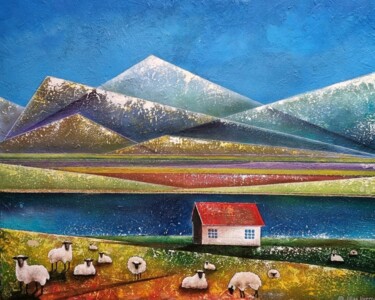Schilderij getiteld "In the mountains" door Nadezhda Opekunova (Lillas Art), Origineel Kunstwerk, Olie