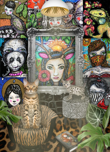 Arts numériques intitulée "Jungle Scene" par Karine Garelli (Reds Robin), Œuvre d'art originale, Photo montage