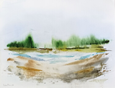 Sublime Whispers Painting titled "Sublime Whispers" by Lubna Khan, Original Artwork, Watercolor