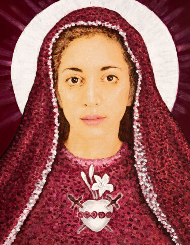Pintura intitulada "Inmaculada Corazón…" por José Gislero, Obras de arte originais, Acrílico