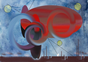 数字艺术 标题为“Zepplin of Dreams” 由Marc Bulyss, 原创艺术品, 数字油画