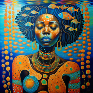 绘画 标题为“African beauty unde…” 由Sanja Jancic, 原创艺术品, 丙烯