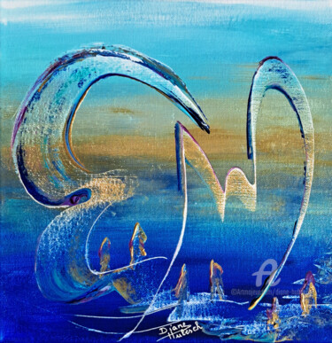 157. Passage des âmes jumelles Peinture intitulée "157. Passage des âm…" par Diane Hubesch, Œuvre d'art originale, Acrylique Monté sur Châssis en bois