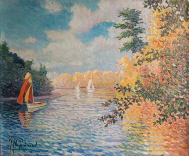 Peinture intitulée "Automne à l'Anse Sa…" par Jm Guenard, Œuvre d'art originale, Huile