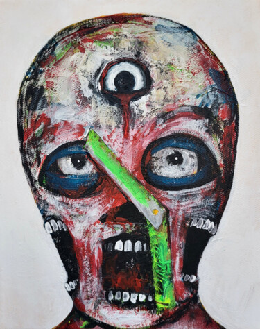 Head #1 Painting titled "Head #1" by Vaxo Lang, Original Artwork, Acrylic