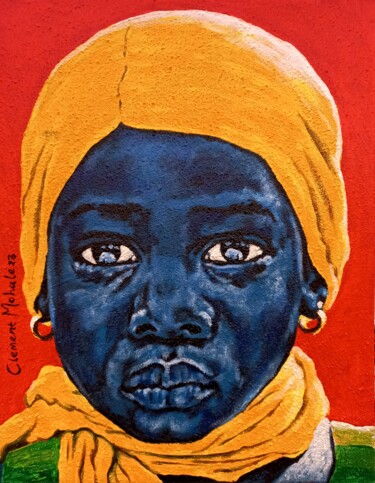 Peinture intitulée ""Kind-hearted"" par Clement Mohale, Œuvre d'art originale, Acrylique Monté sur Châssis en bois