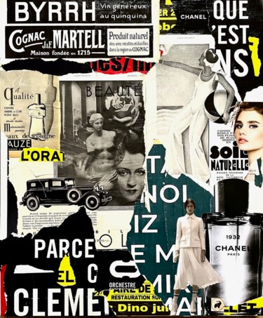 Collages intitulée "Rétrographie" par Podkol, Œuvre d'art originale, Collages Monté sur Châssis en bois