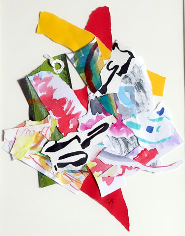 Free Jazz 9 Collages titled "Free Jazz 9" by Nathalie Cuvelier Abstraction(S), Original Artwork, Collages