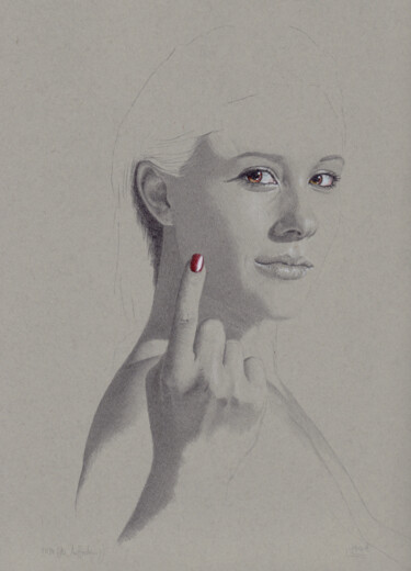 「"Die Aufforderung (…」というタイトルの描画 Walter Roosによって, オリジナルのアートワーク, 鉛筆